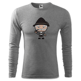 Da Oid Sinzer Grundfiguren Longsleeve Fitted Herren Grau Meliert Haiden Front